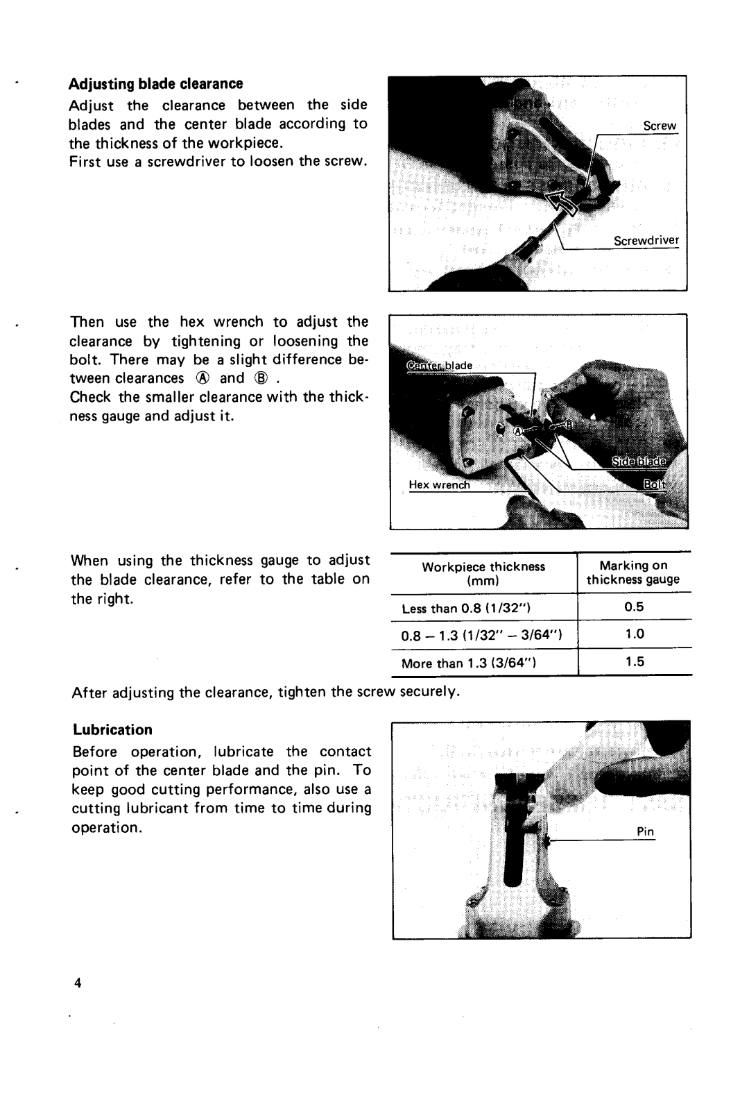 Makita JS1660 instruction manual Adjusting blade clearance 