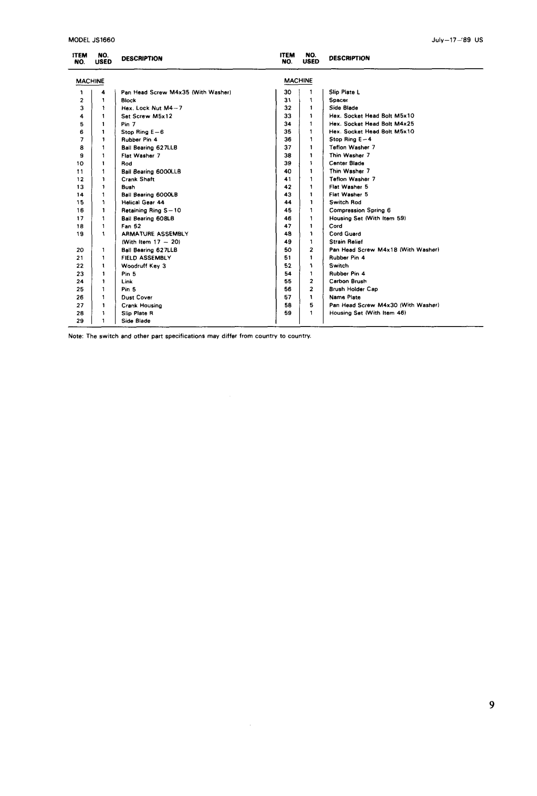 Makita JS1660 instruction manual 31 1 Spec 