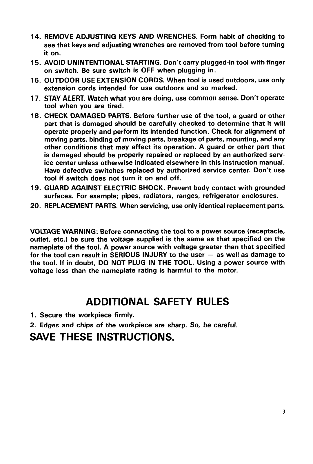 Makita JS1660 instruction manual Additional Safety Rules, Save These Instructions 