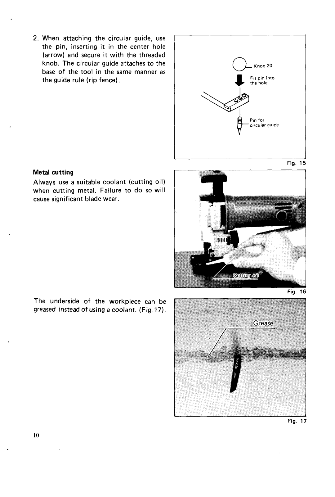 Makita JV2000 instruction manual Metal cutting 