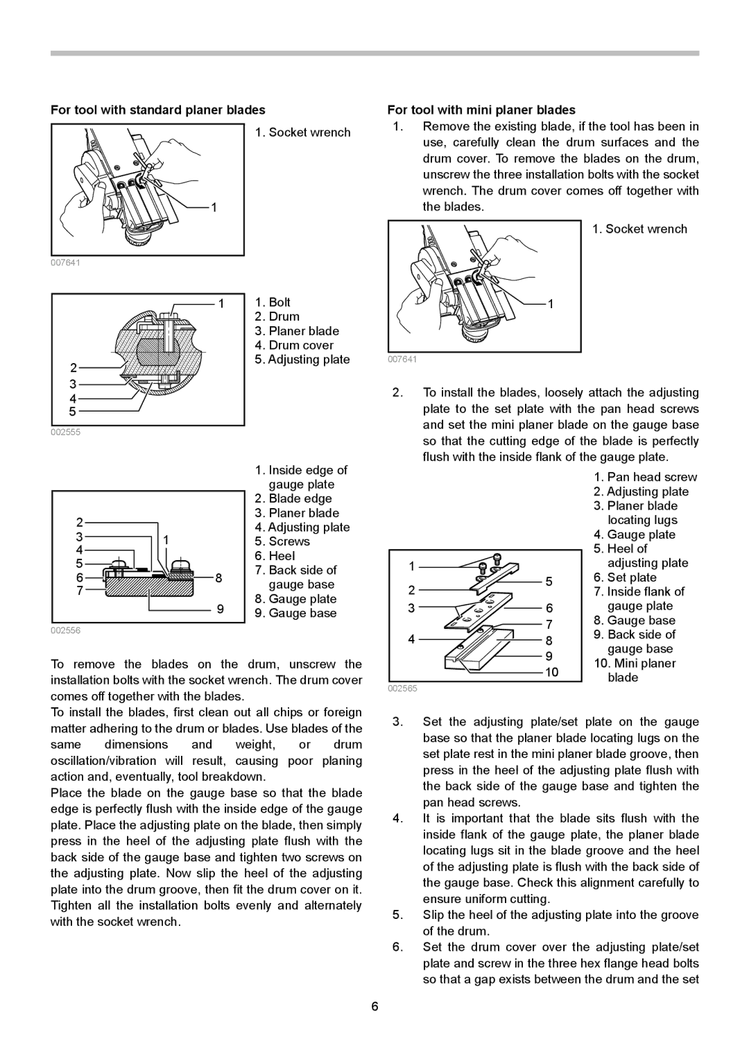 Makita KP0810C instruction manual For tool with mini planer blades 