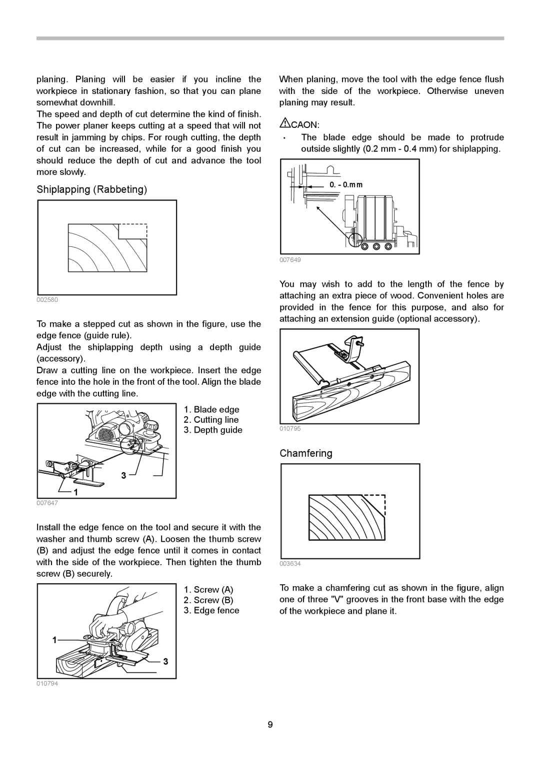 Makita KP0810C instruction manual Shiplapping Rabbeting, Chamfering 