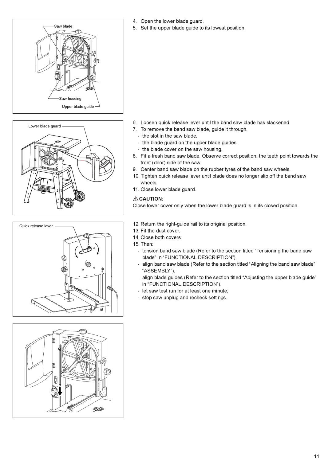 Makita LB1200F instruction manual Saw blade Saw housing Upper blade guide 