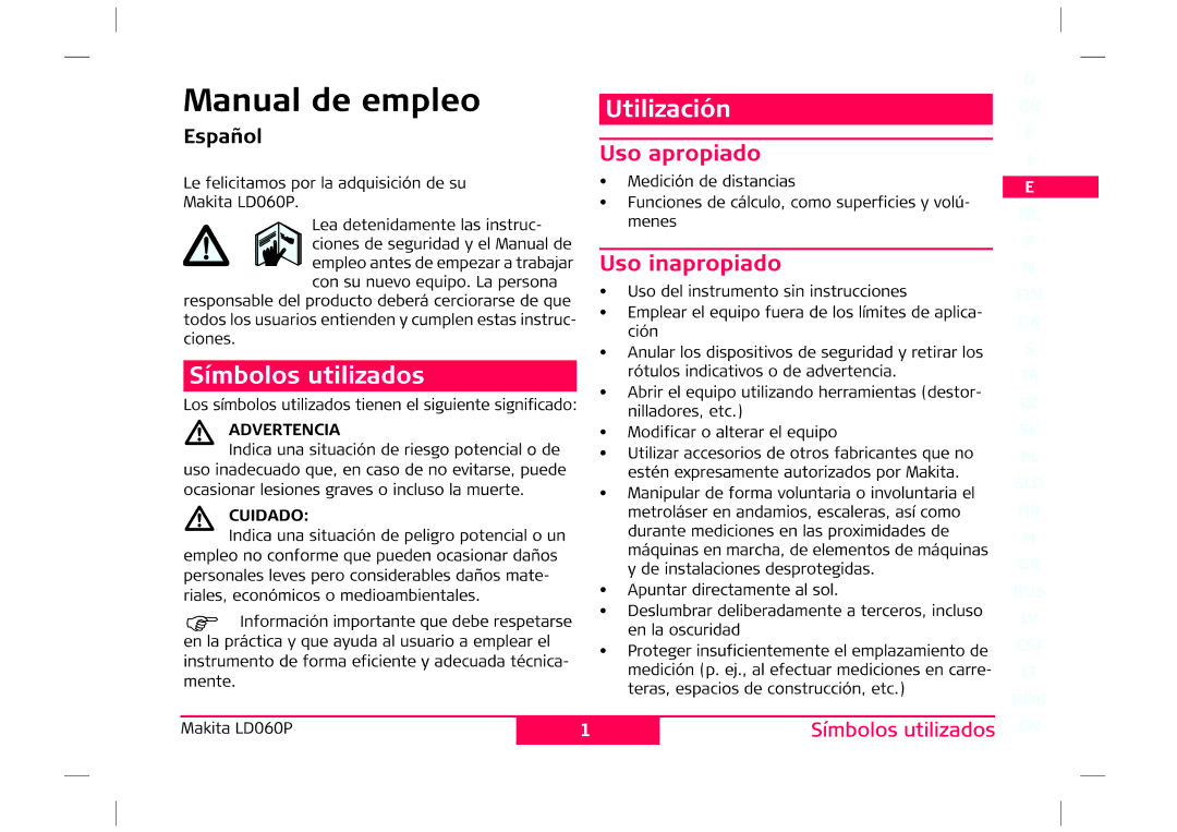 Makita LD060P manual 