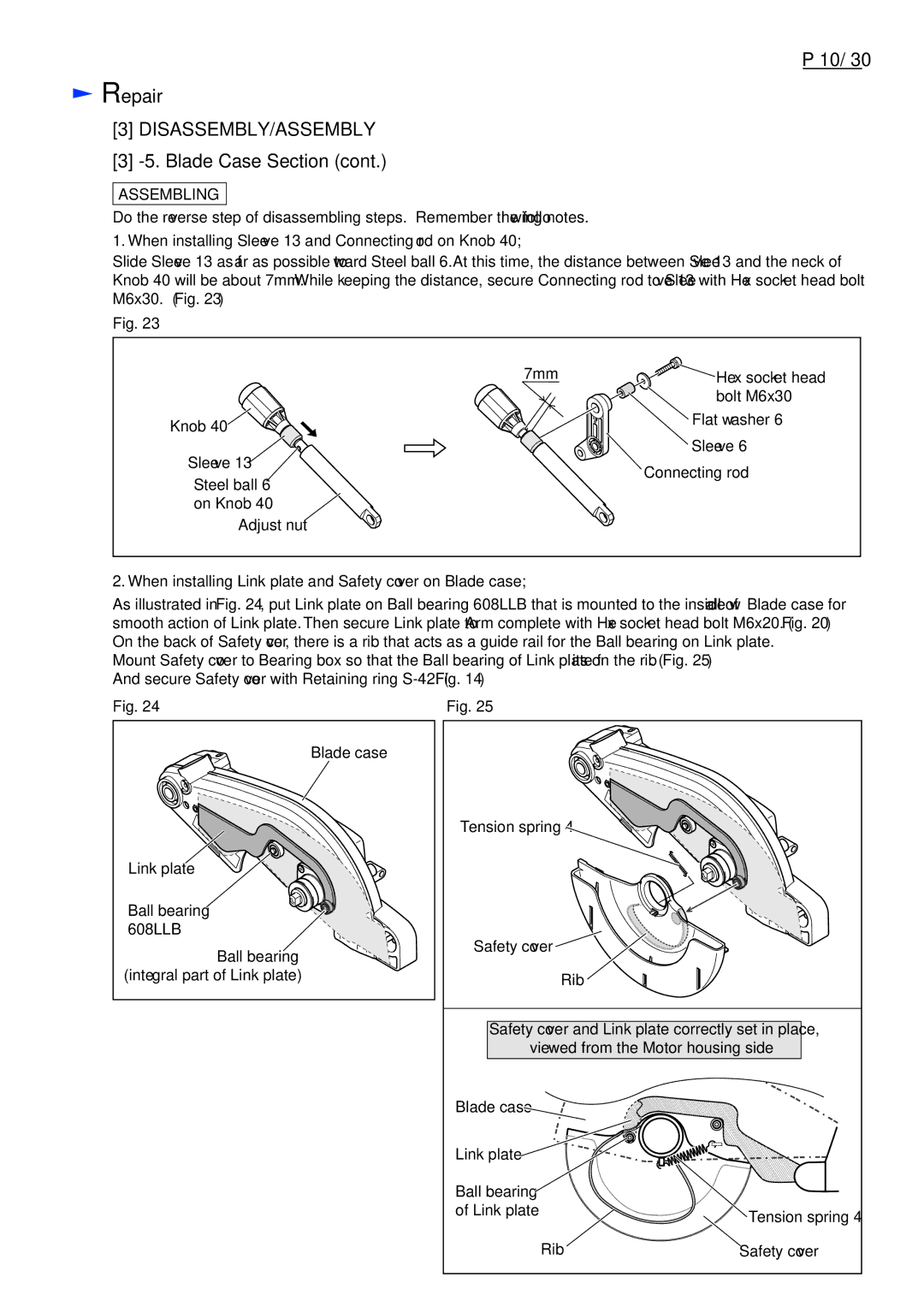 Makita LF1000 dimensions When installing Sleeve 13 and Connecting rod on Knob, 7mm, Rib 