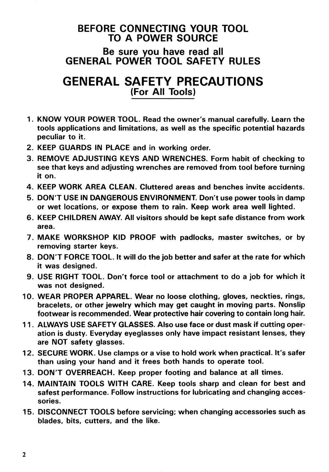 Makita LS1000 instruction manual General Safety Precautions 