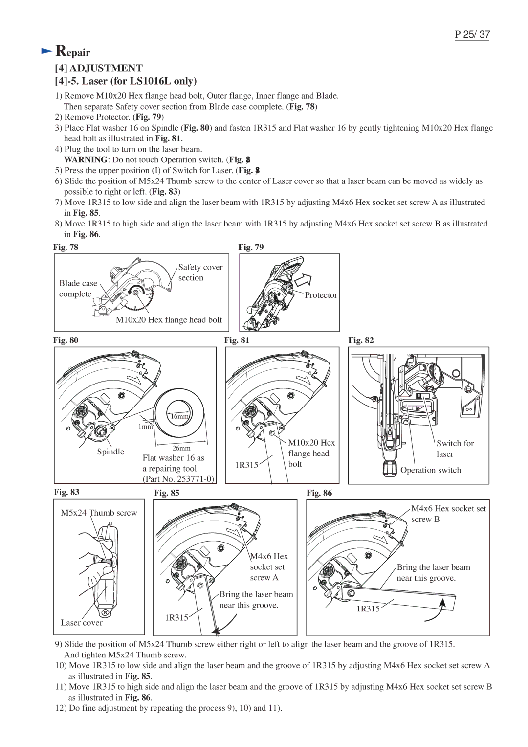 Makita dimensions Laser for LS1016L only 