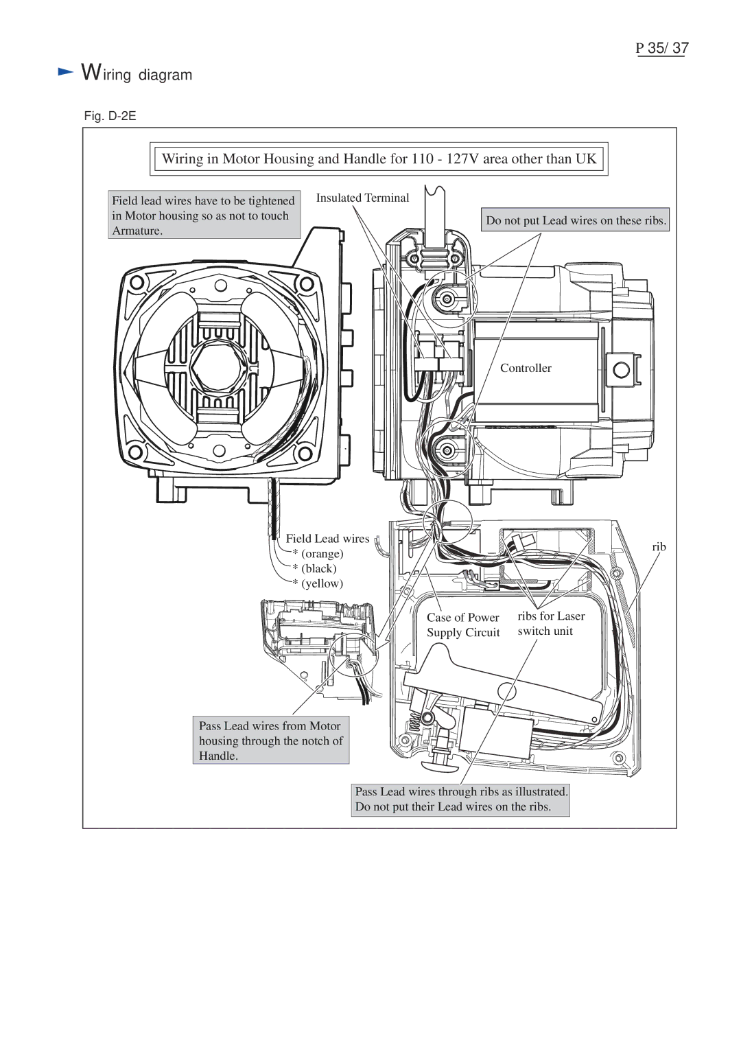 Makita LS1016L dimensions Fig. D-2E 