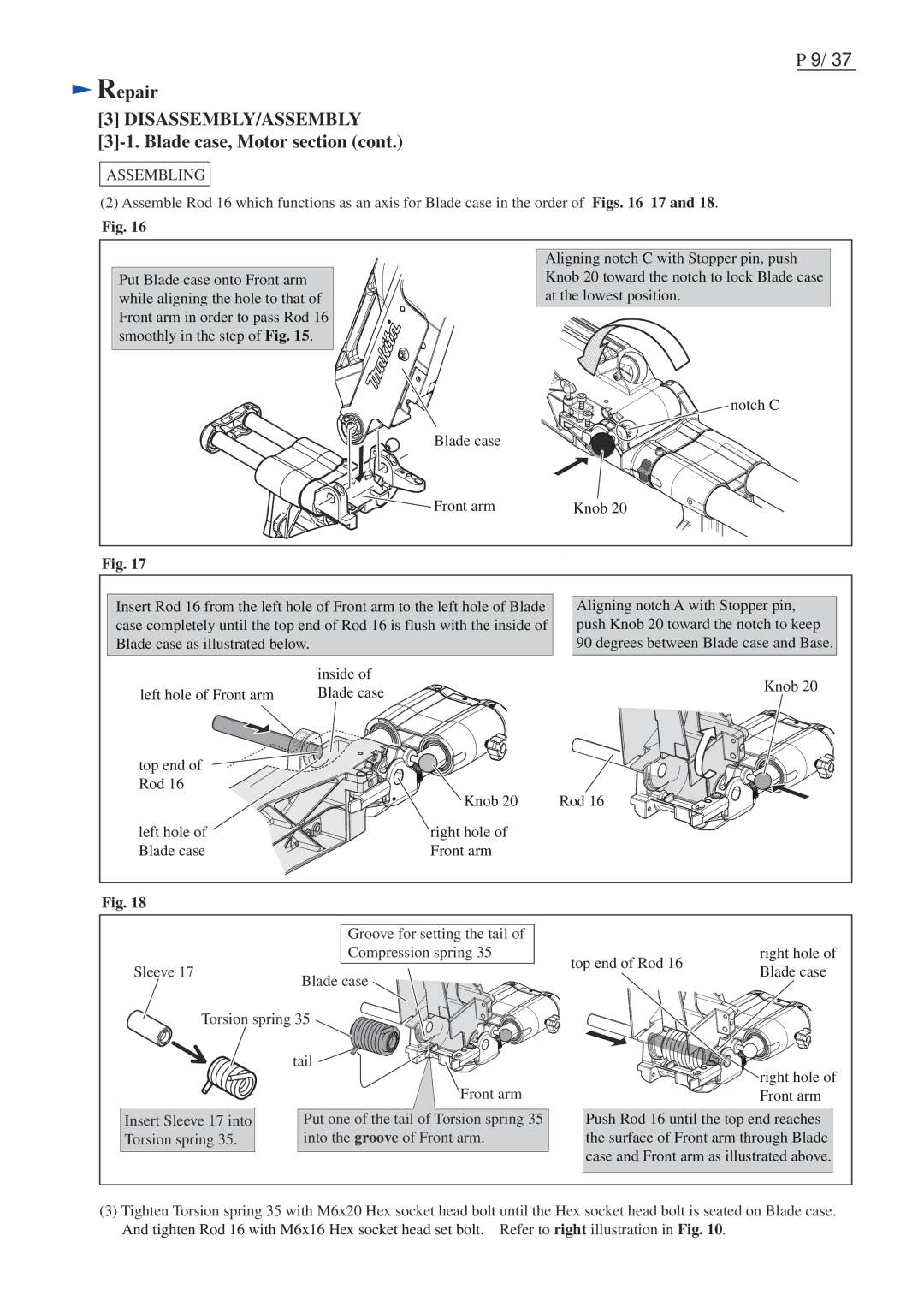 Makita LS1016L dimensions Disassembly/Assembly 