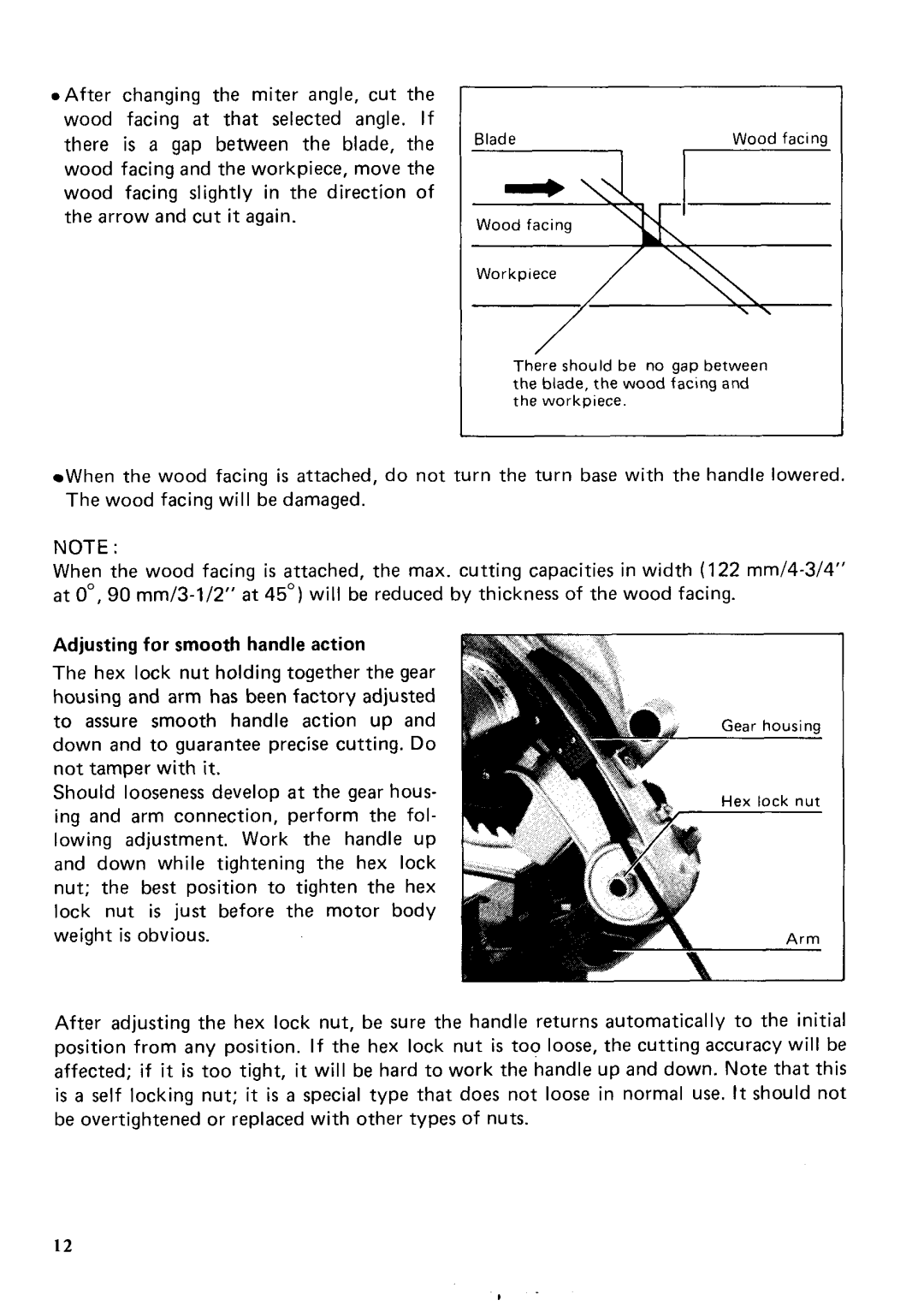 Makita LS1020 instruction manual Wood-facing\ Workpiece 