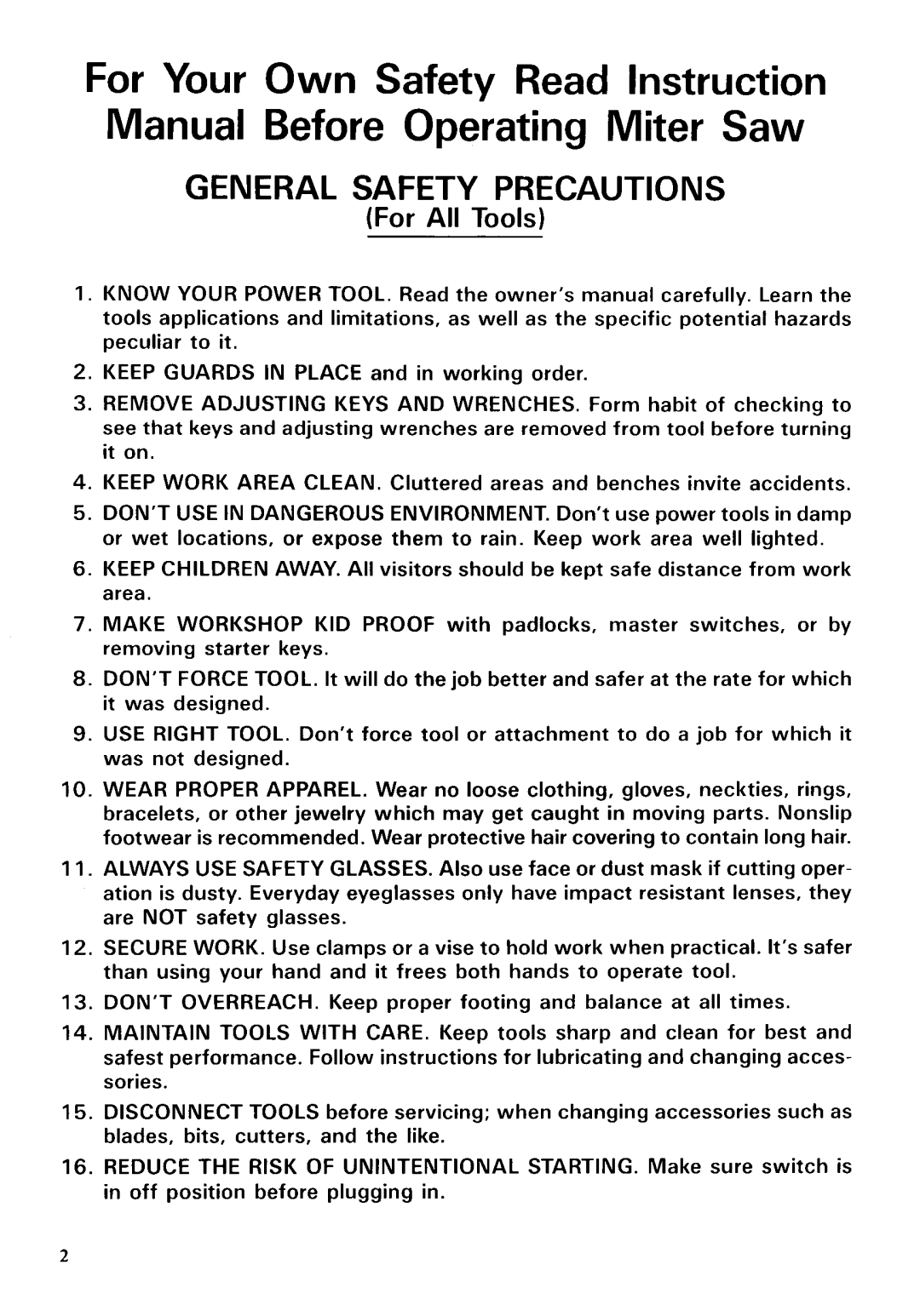 Makita LS1020 instruction manual Manual Before Operating Miter Saw 