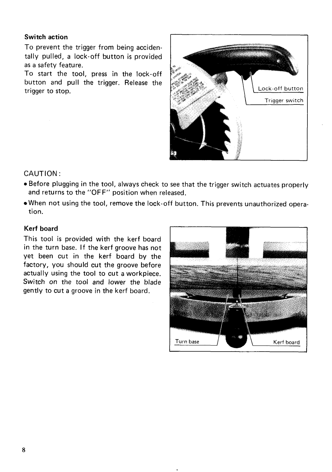 Makita LS1020 instruction manual Kerf board 