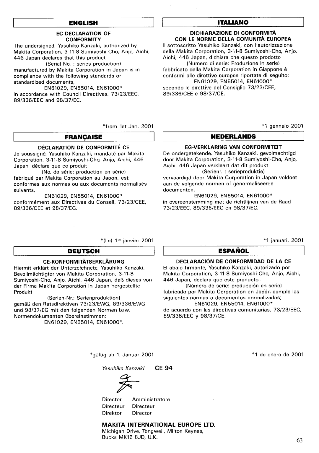 Makita LS1030 instruction manual 