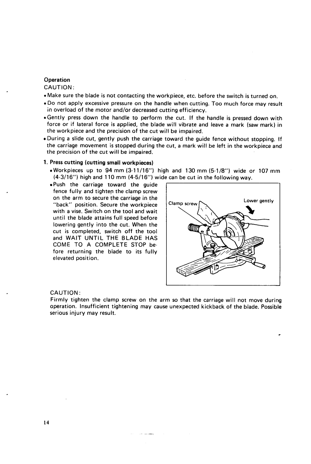 Makita LSl21l instruction manual Back position. Secure the workpiece 