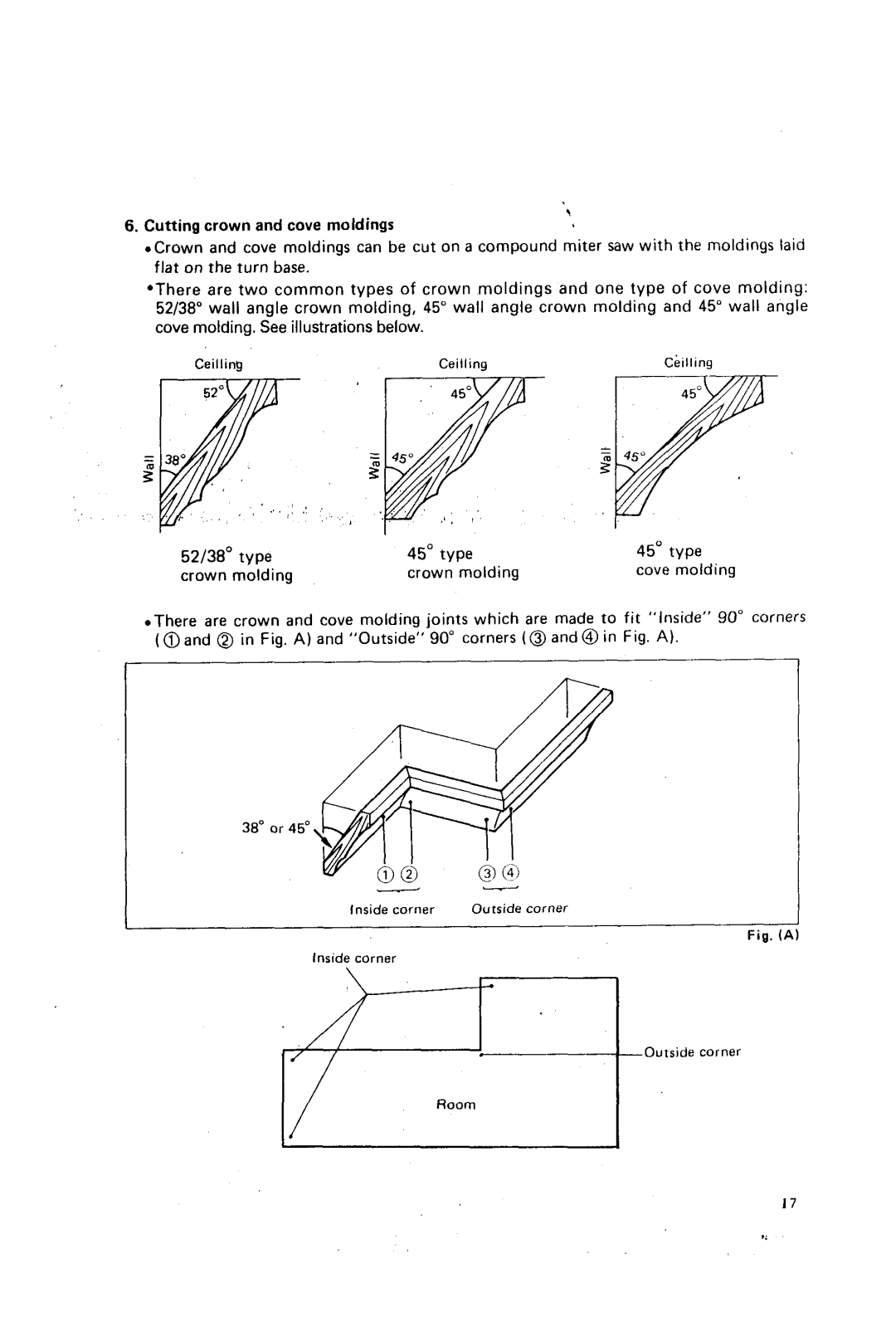 Makita LSl21l instruction manual Cutting crown and cove moldings 