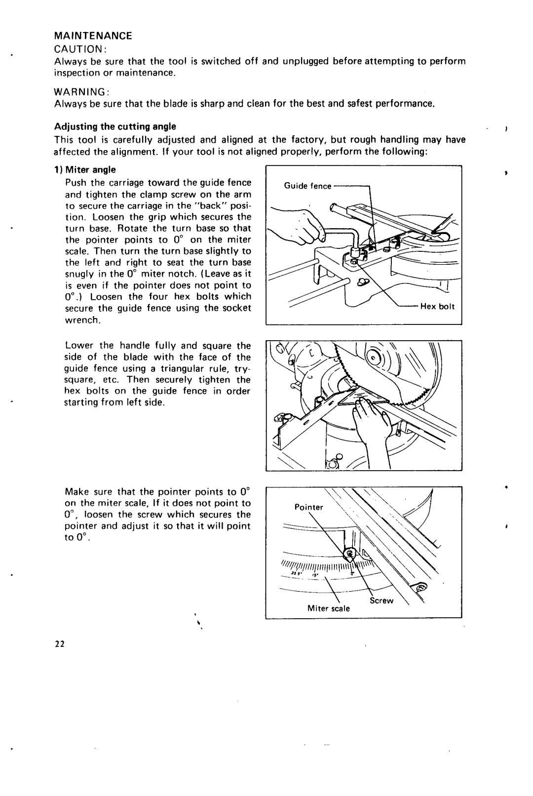 Makita LSl21l instruction manual Maintenance 