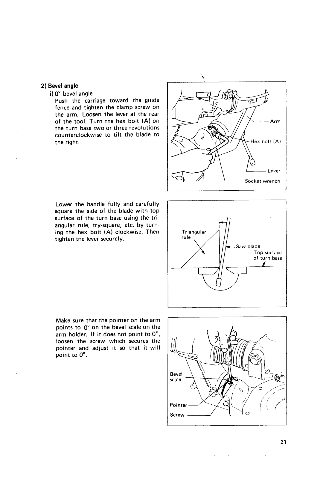 Makita LSl21l instruction manual Bevel angle 