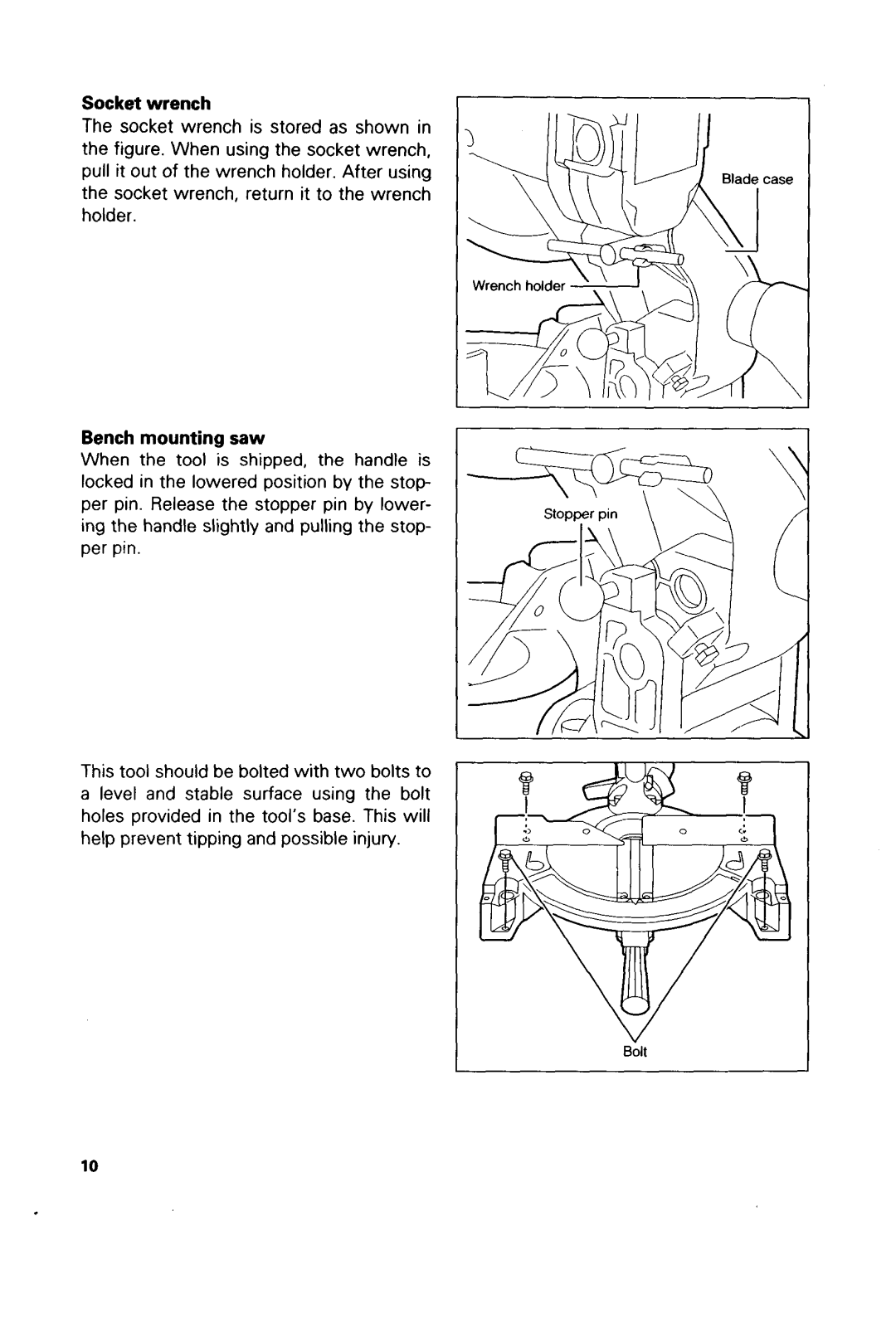 Makita LSSOODWA, LSSOODZ instruction manual Socket wrench, Bench mounting saw 