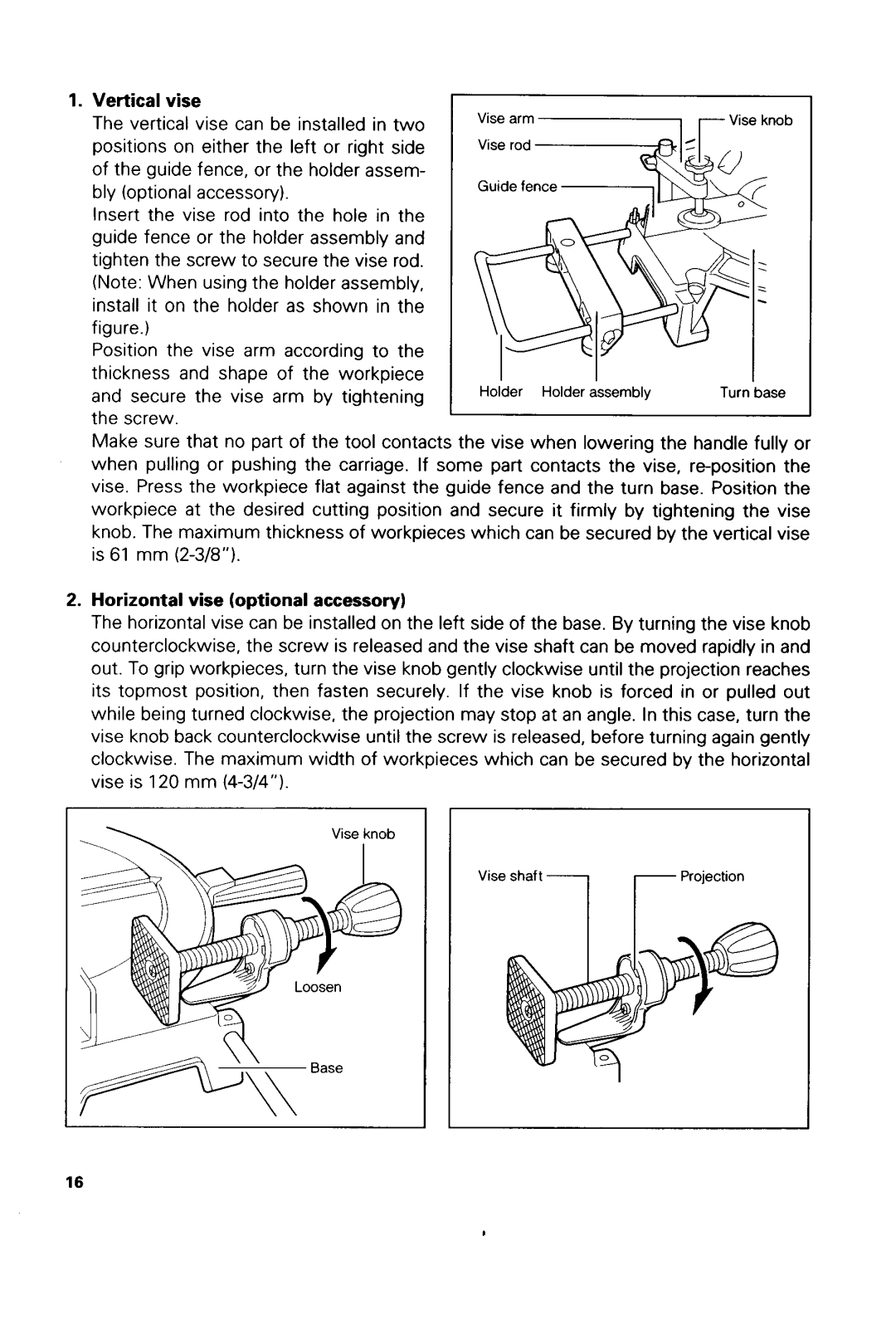 Makita LSSOODWA, LSSOODZ instruction manual Vertical vise, Horizontalvise optionalaccessory 