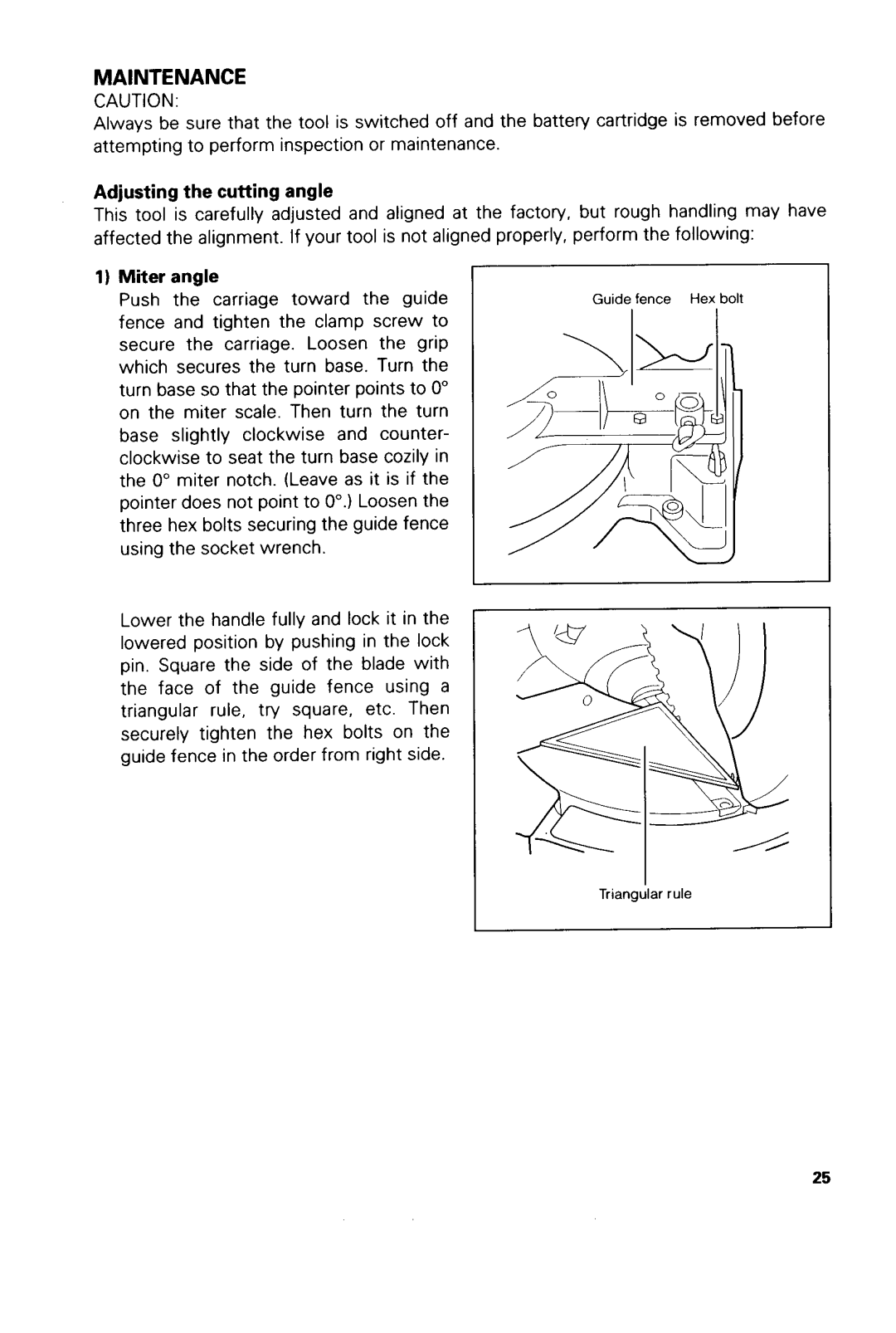 Makita LSSOODZ, LSSOODWA instruction manual Adjusting the cutting angle, Miter angle 