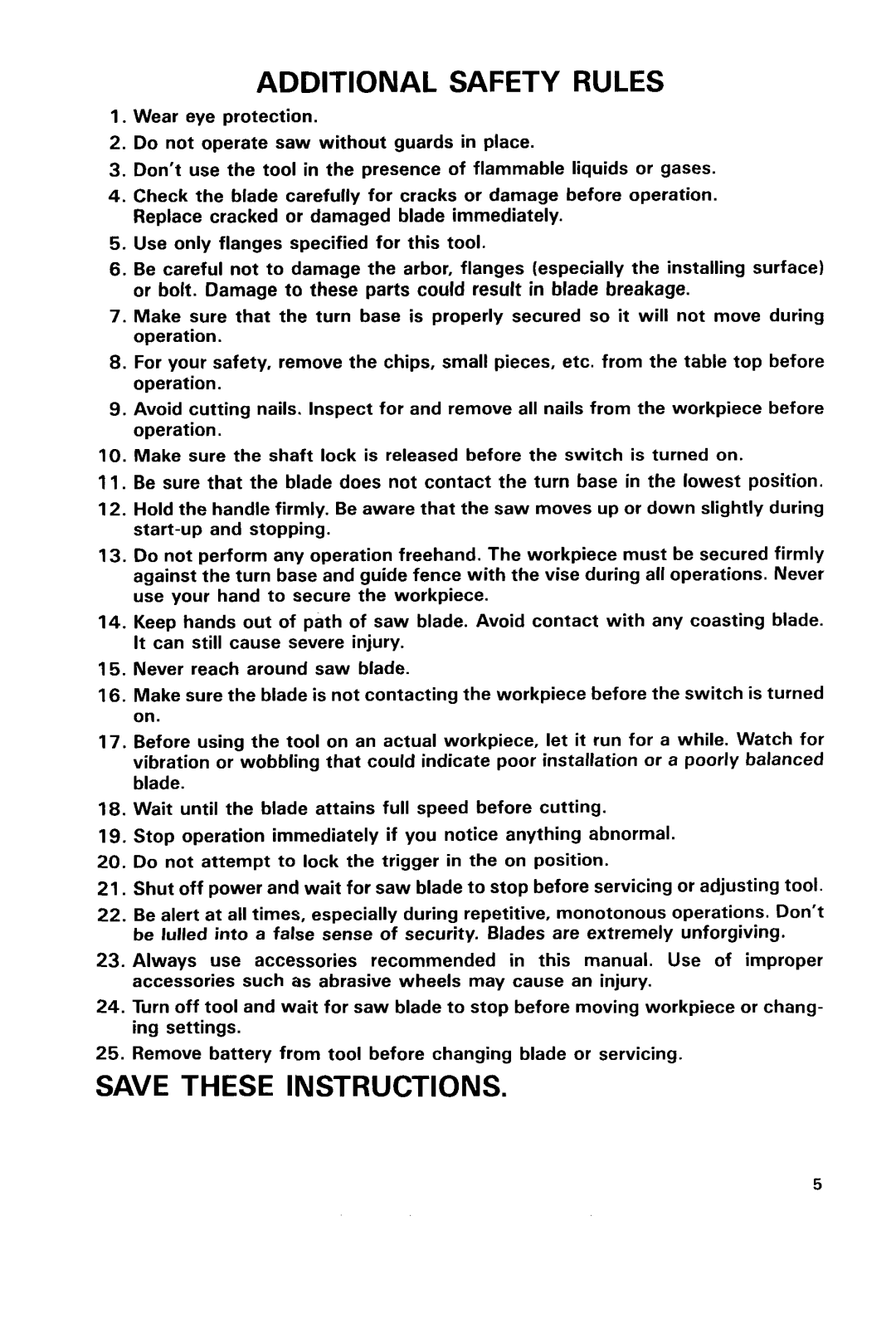 Makita LSSOODZ, LSSOODWA instruction manual Additional Safety Rules 