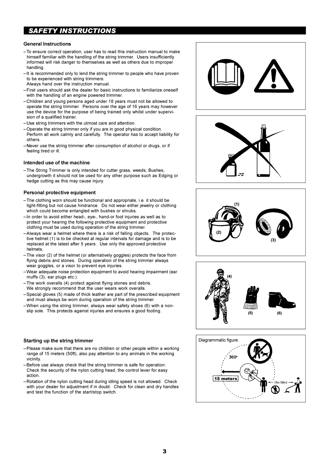 Makita LT-210 Safety Instructions, General Instructions, Intended use of the machine, Personal protective equipment 