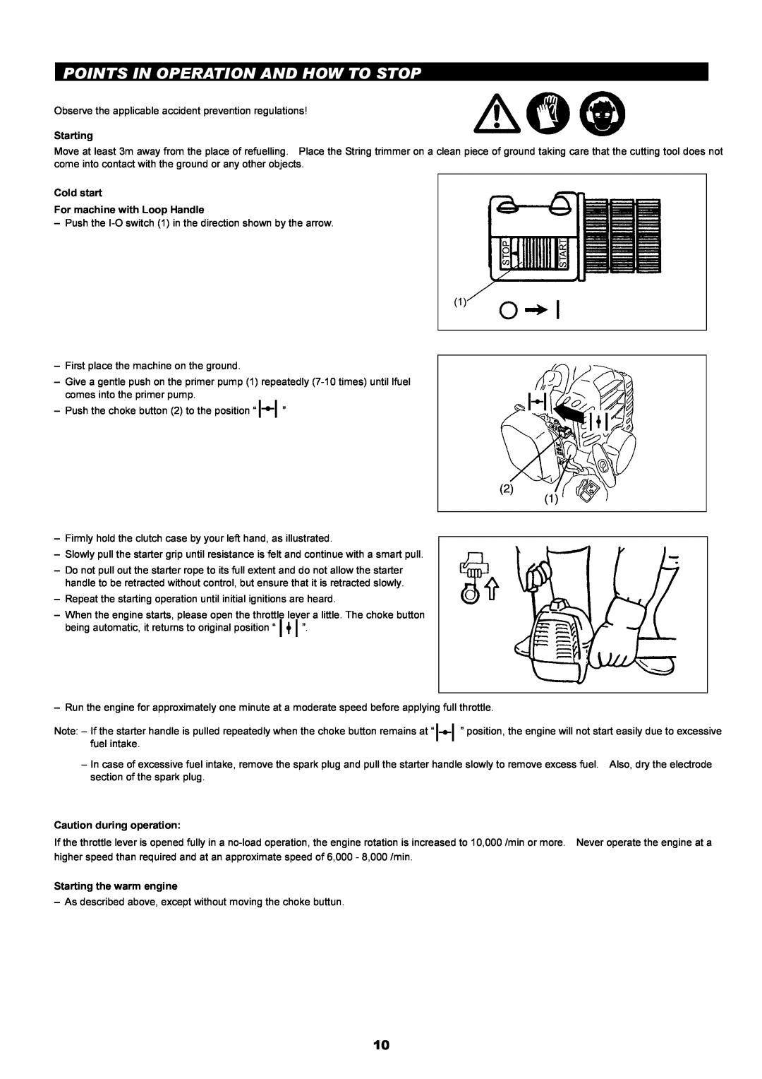 Makita LT-210 instruction manual Points In Operation And How To Stop 