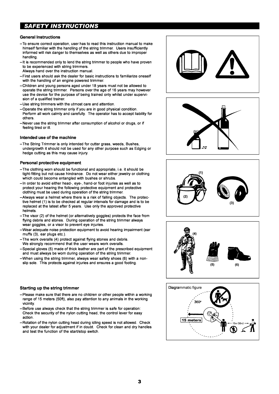 Makita LT-210 Safety Instructions, General Instructions, Intended use of the machine, Personal protective equipment 