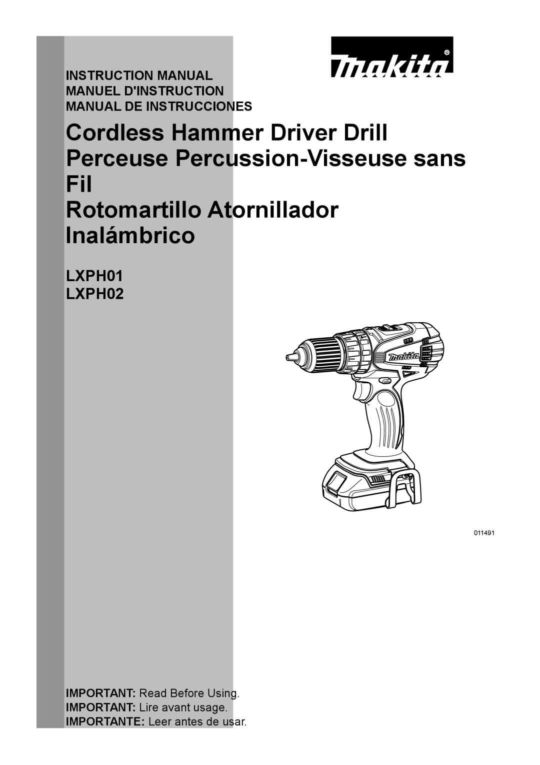 Makita instruction manual LXPH01 LXPH02 