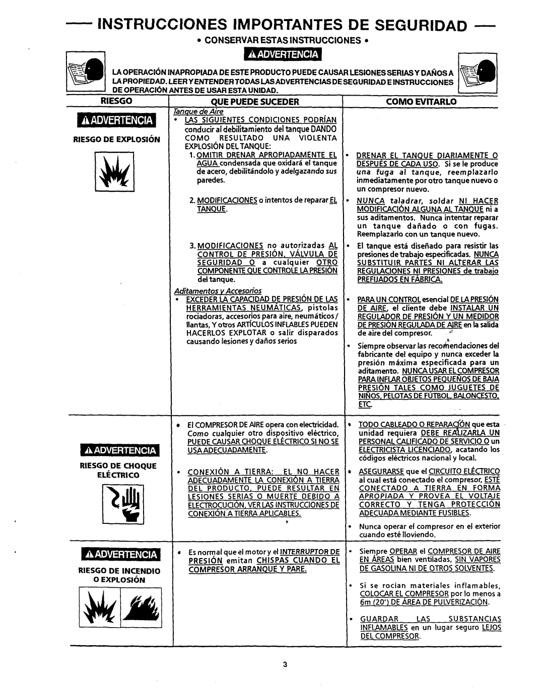 Makita MAC1200 owner manual Riesgo, QUE Puede Suceder, Como Evitarlo, Conservar Estasinstrucciones 