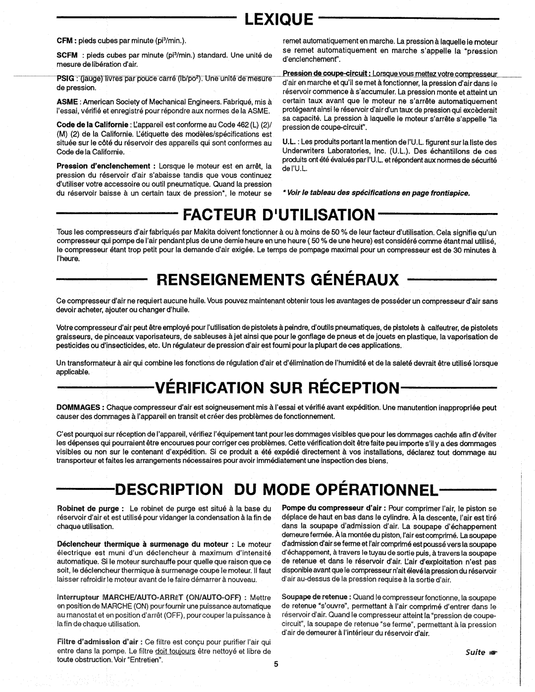 Makita MAC2200 manual 