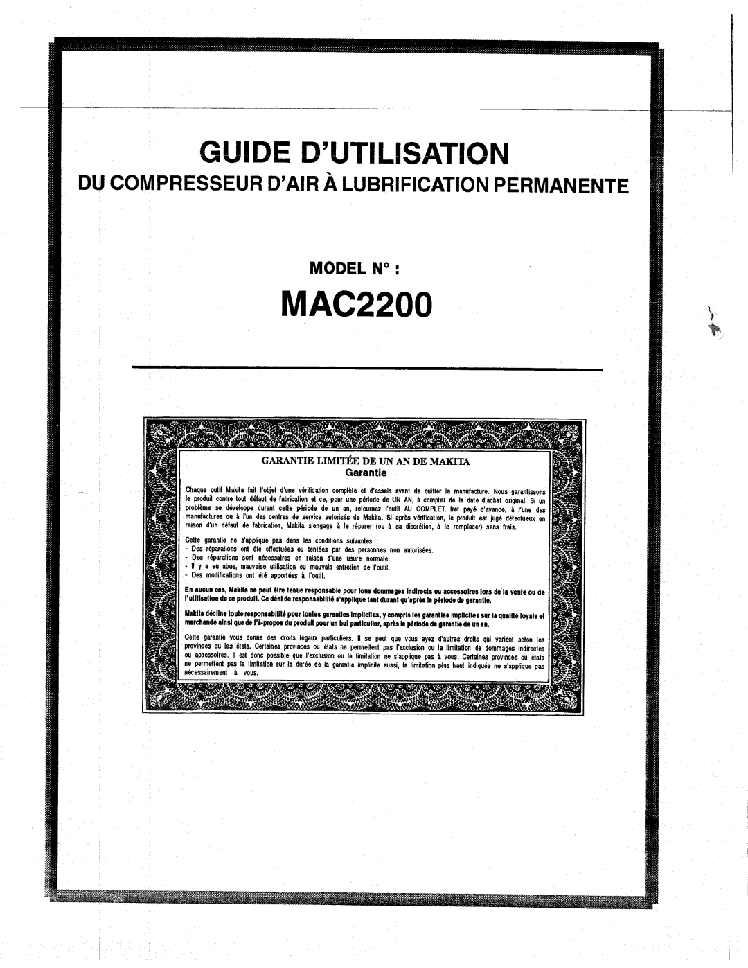 Makita MAC2200 manual 