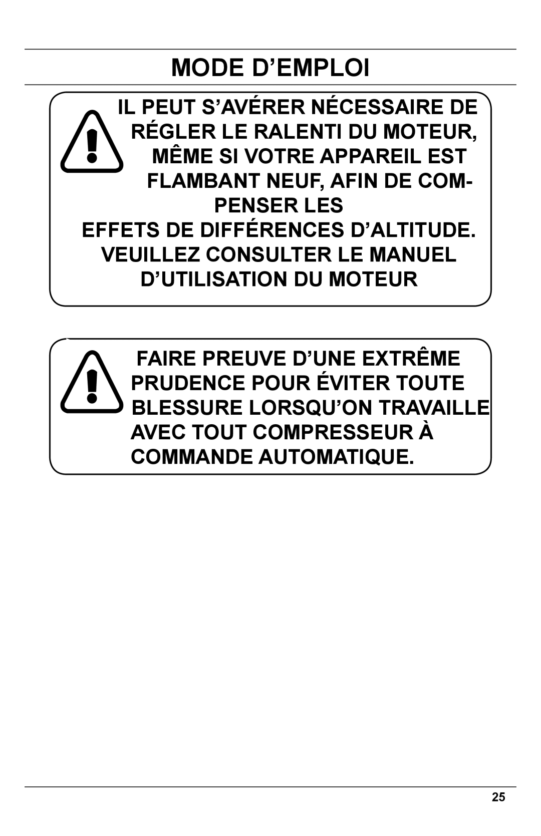 Makita MAC5500G operating instructions Mode D’EMPLOI 