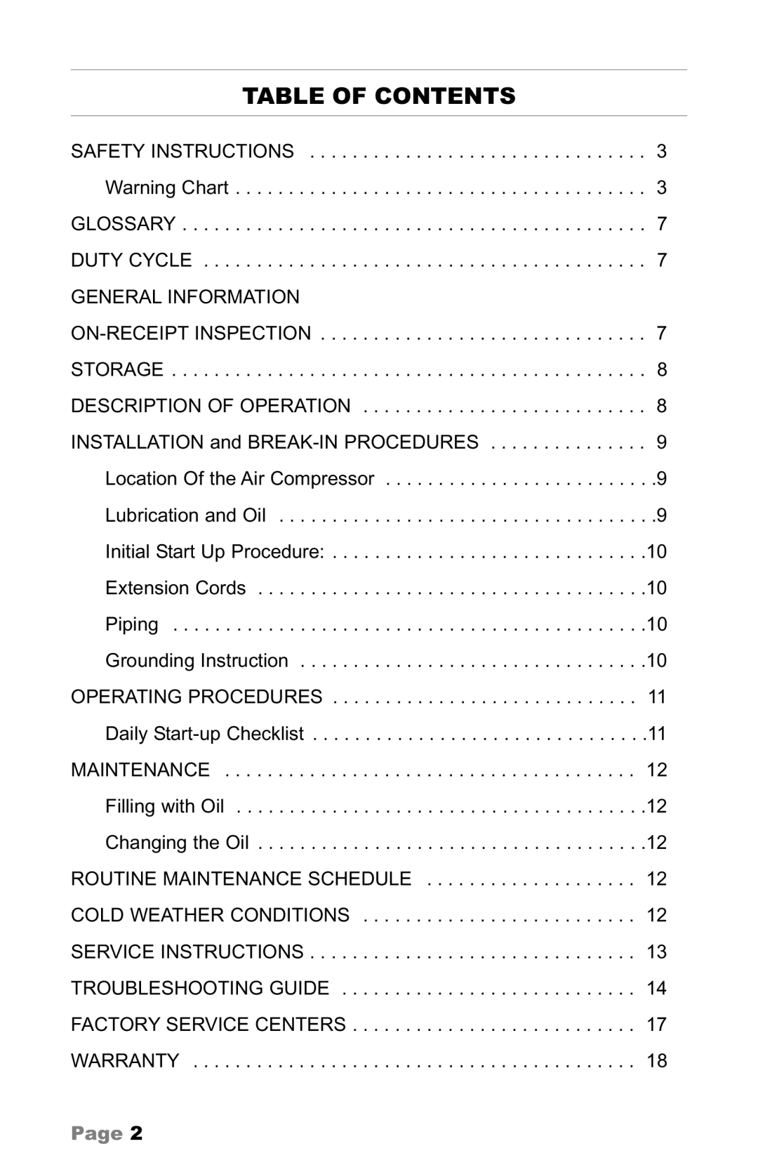 Makita MAC700 owner manual Table of Contents 