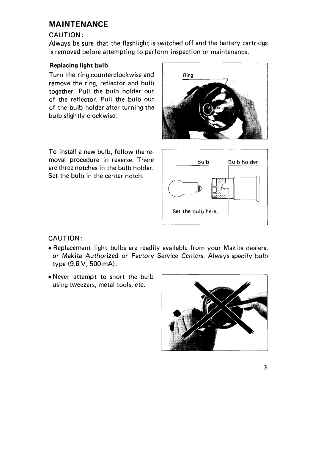 Makita ML900 instruction manual Maintenance 