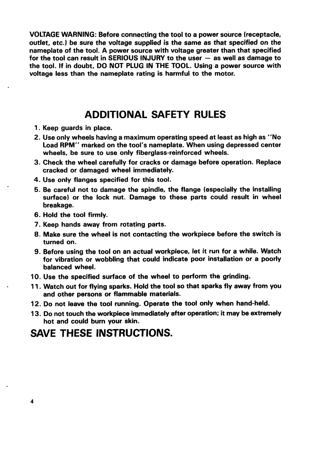 Makita N900 instruction manual Additional Safety Rules 