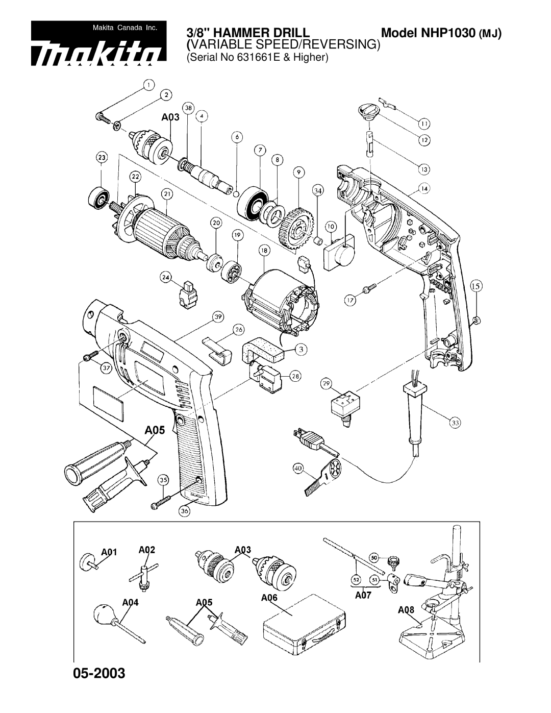 Makita NH1030 manual 05-2003 