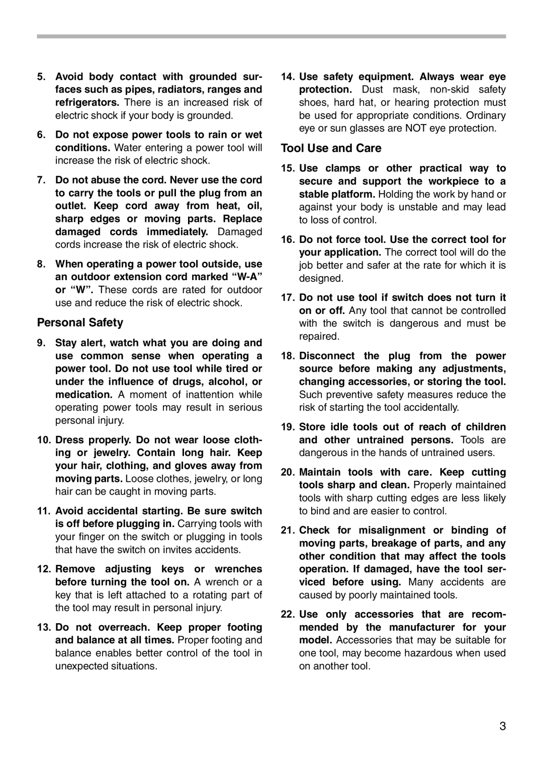 Makita PV7001C instruction manual Personal Safety 