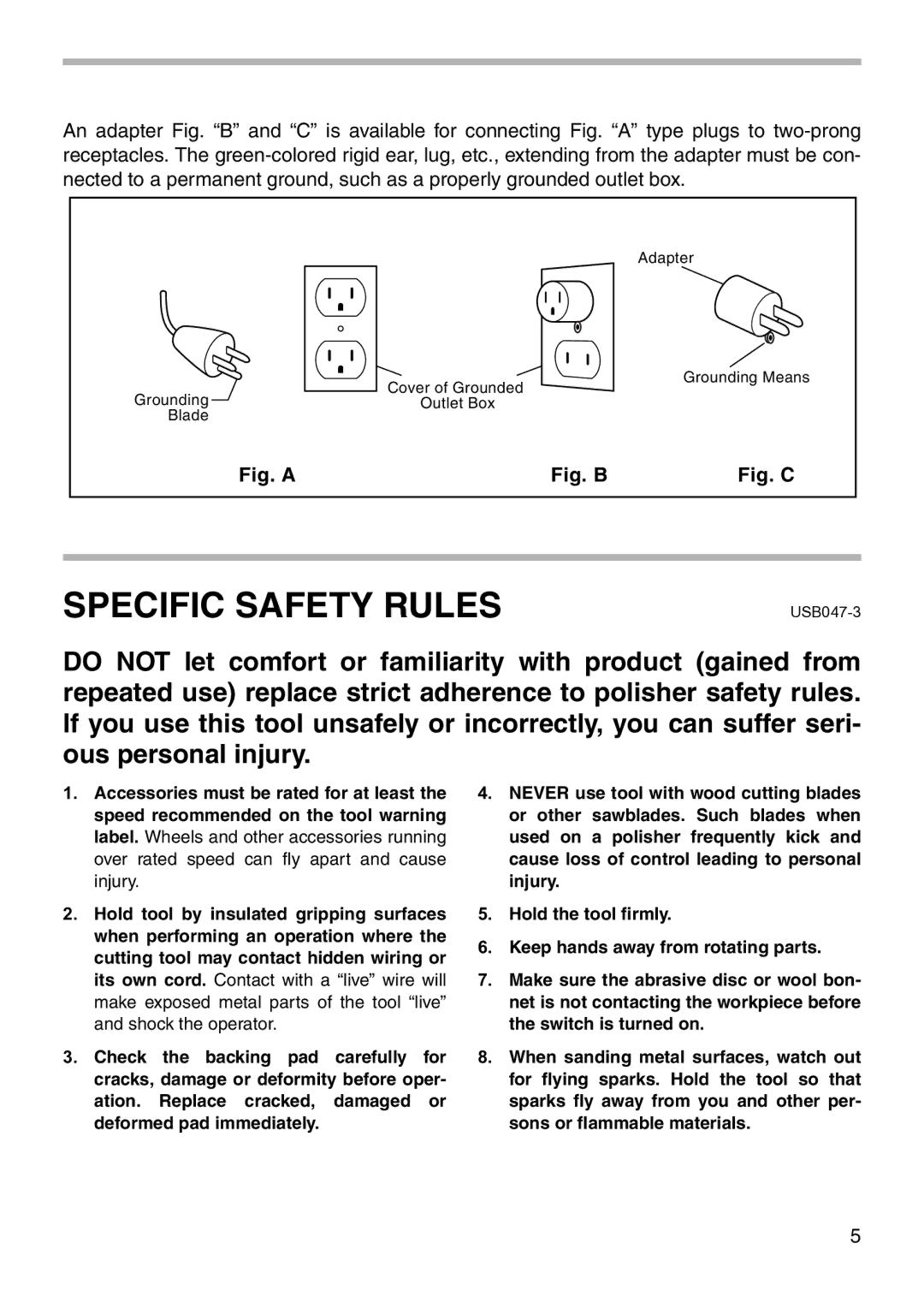 Makita PV7001C instruction manual Specific Safety Rules 