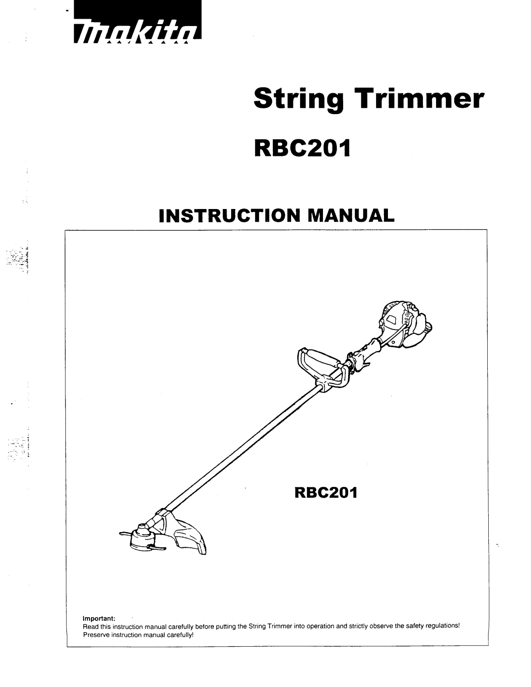 Makita RBC201 manual 