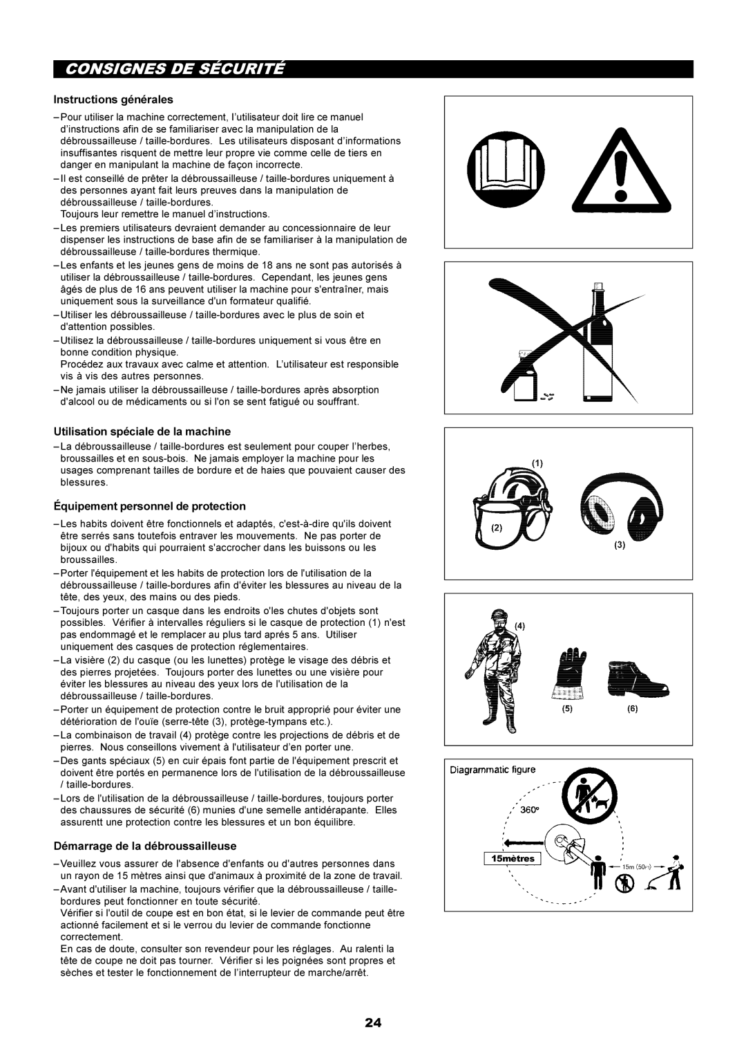 Makita RBC2500 instruction manual Consignes DE Sécurité, Instructions générales, Utilisation spéciale de la machine 