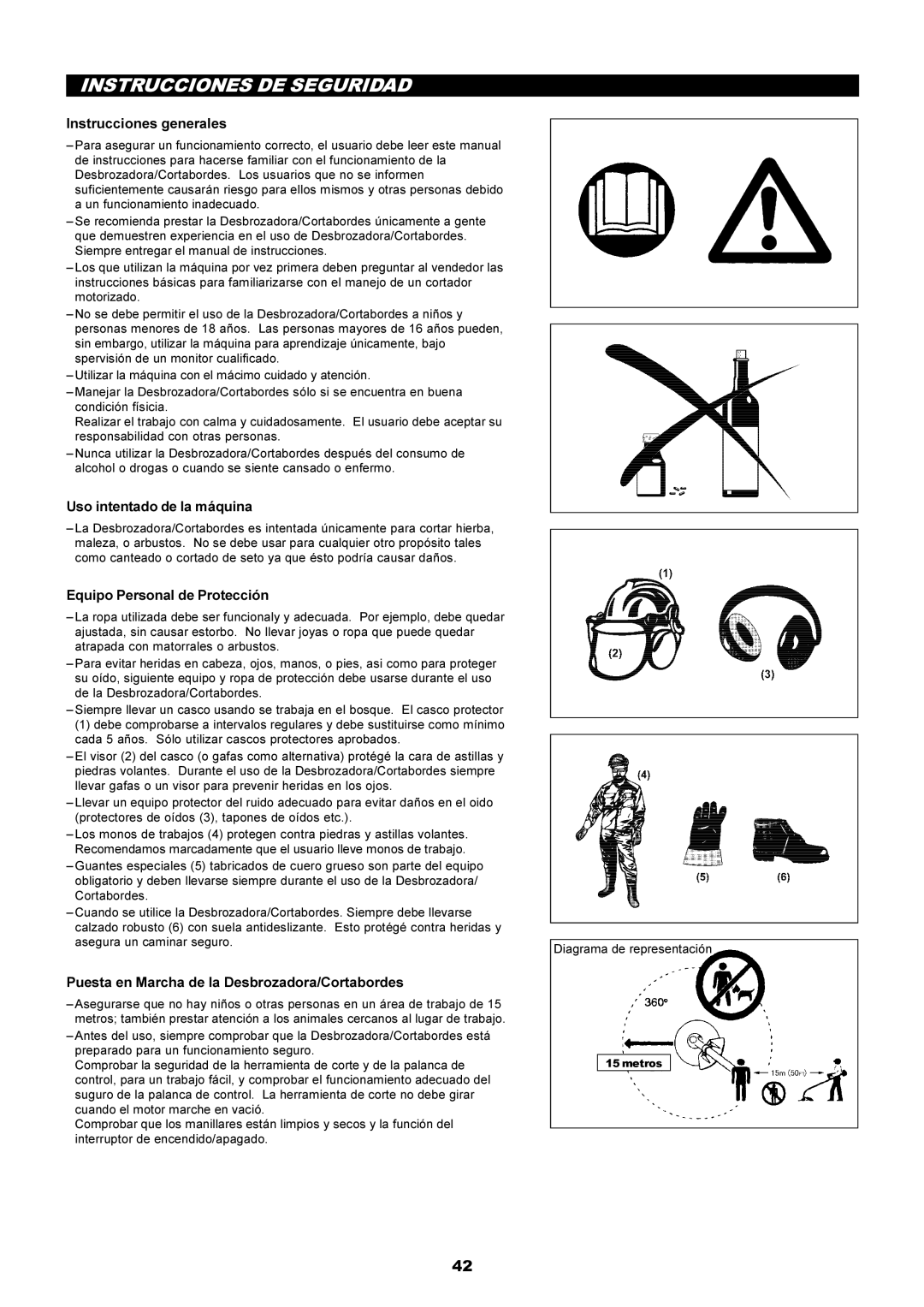 Makita RBC2500 instruction manual Instrucciones DE Seguridad, Instrucciones generales, Uso intentado de la máquina 