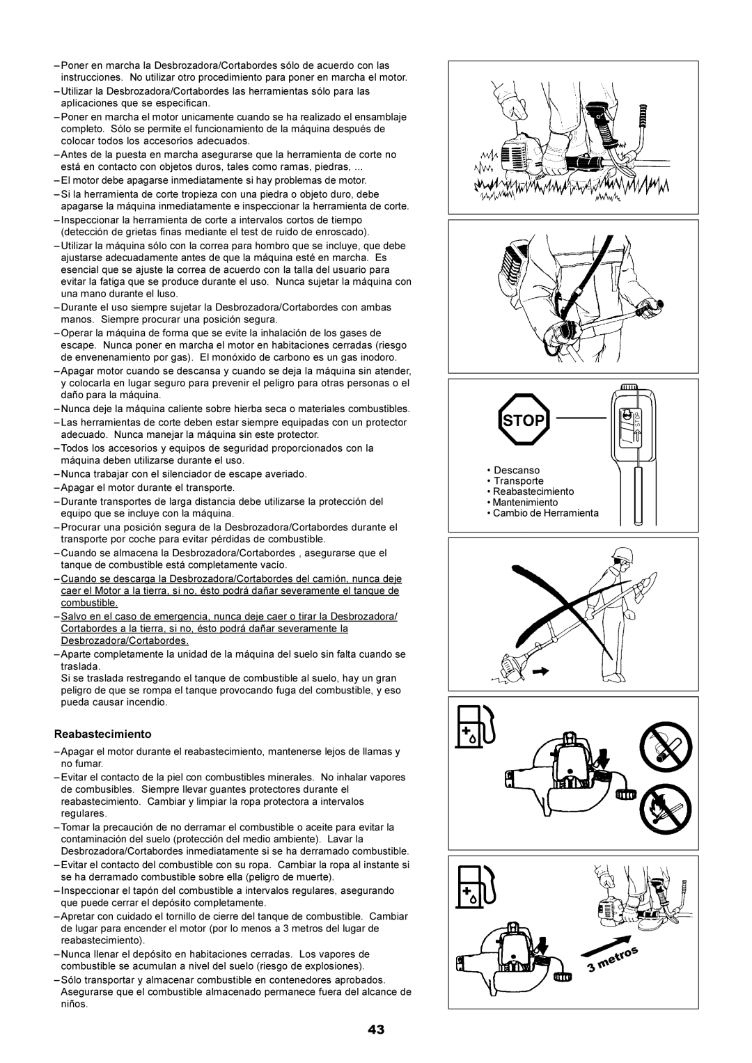 Makita RBC2500 instruction manual Reabastecimiento 