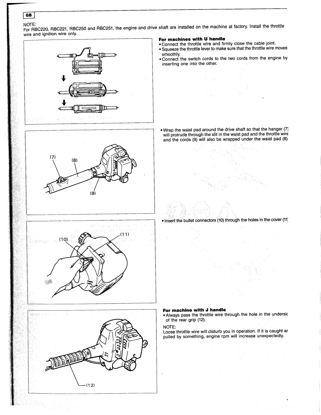 Makita RBC221, RBC251, RBC220, RBC250, RST250 manual 