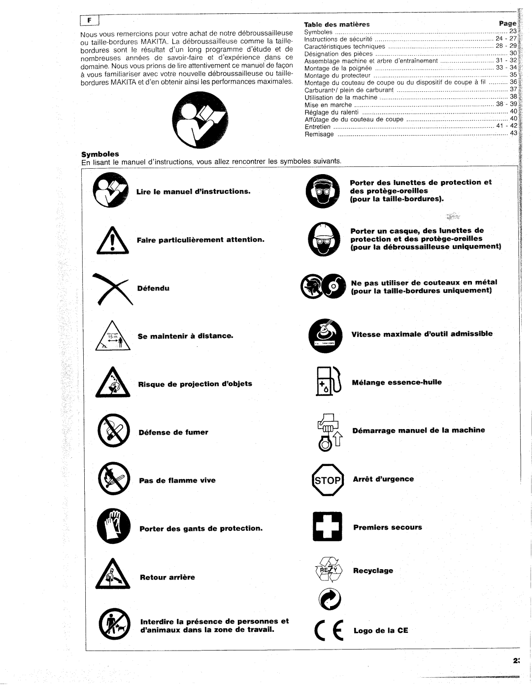 Makita RBC250, RBC251, RBC221, RBC220, RST250 manual 