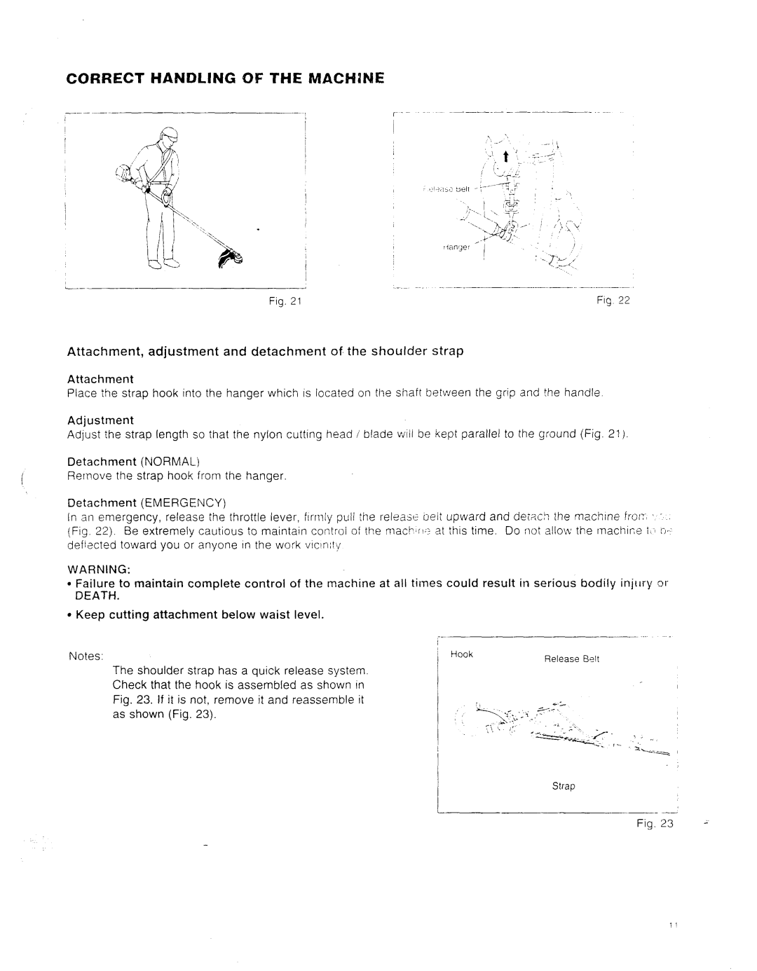 Makita RBC253, RBC252 instruction manual Correct Handling of the Machine, Death 