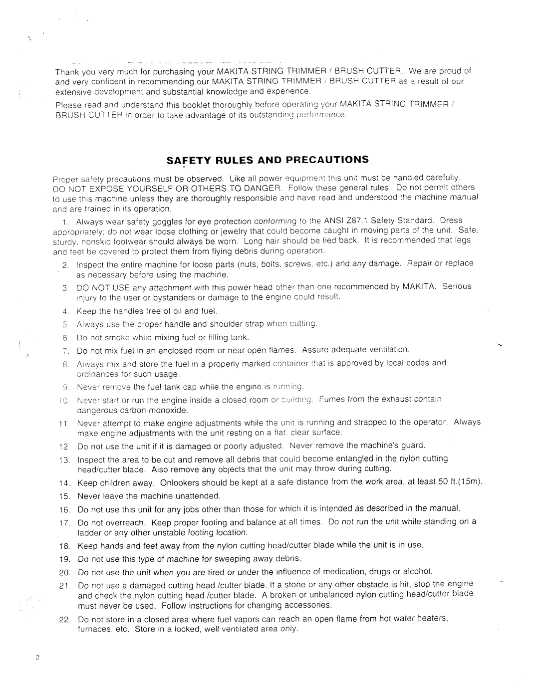 Makita RBC252, RBC253 instruction manual Safety Rules and Precautions 