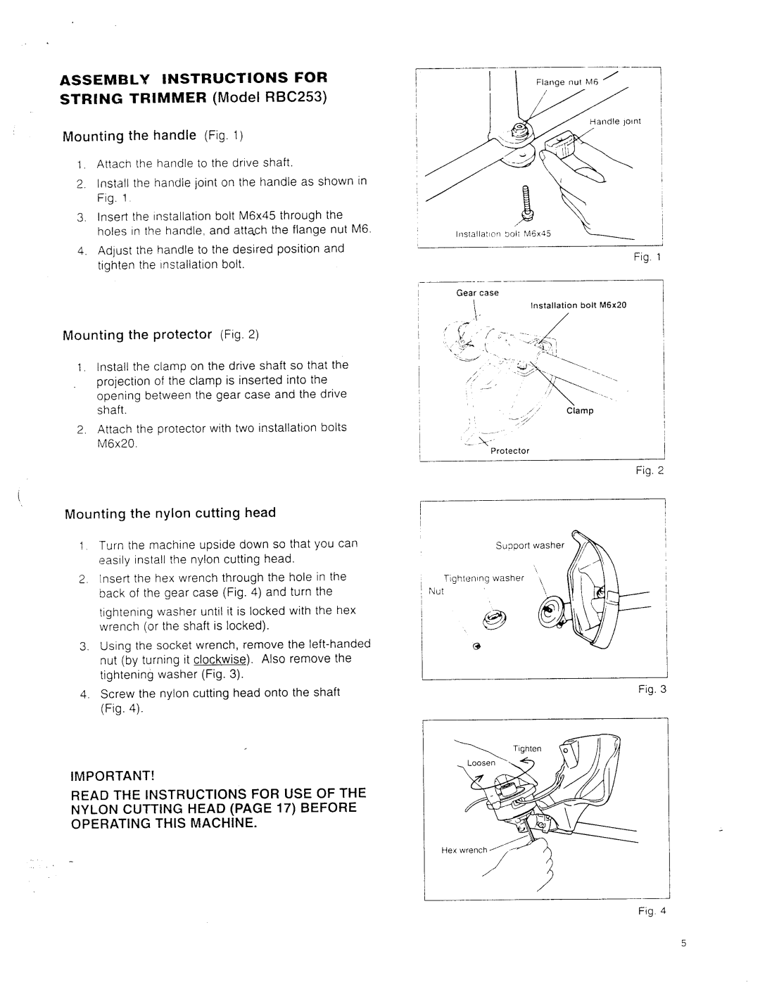 Makita RBC252 instruction manual String Trimmer Model RBC253 