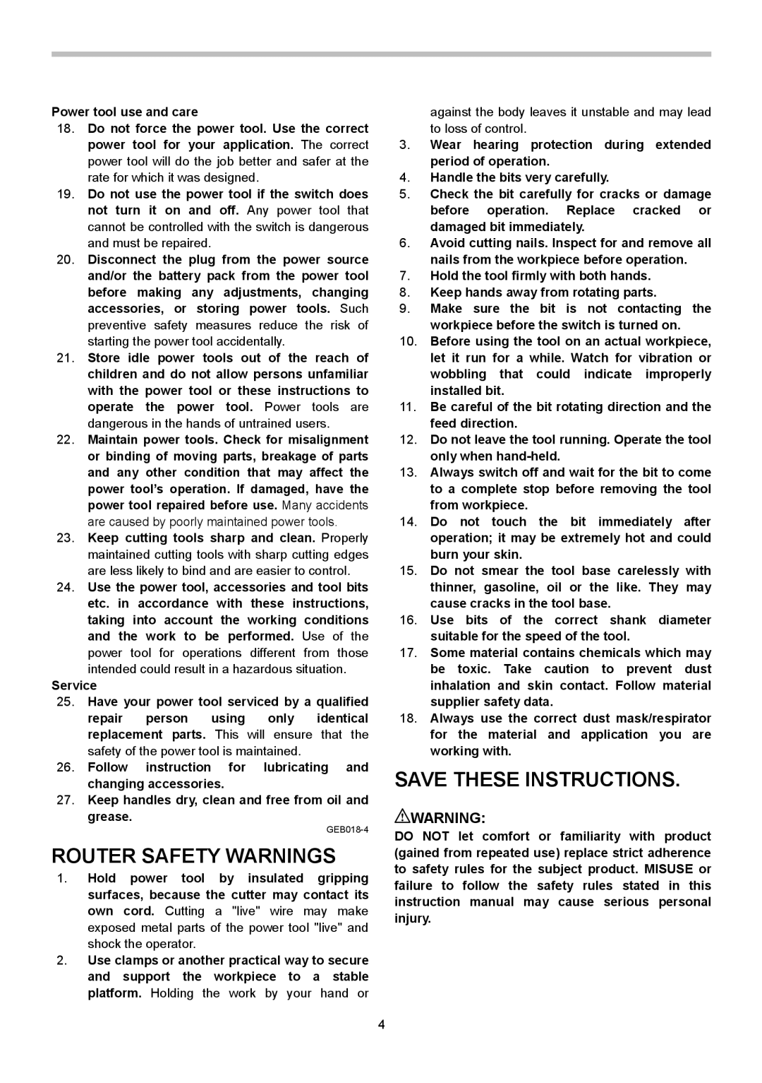 Makita RP0900 instruction manual Router Safety Warnings 