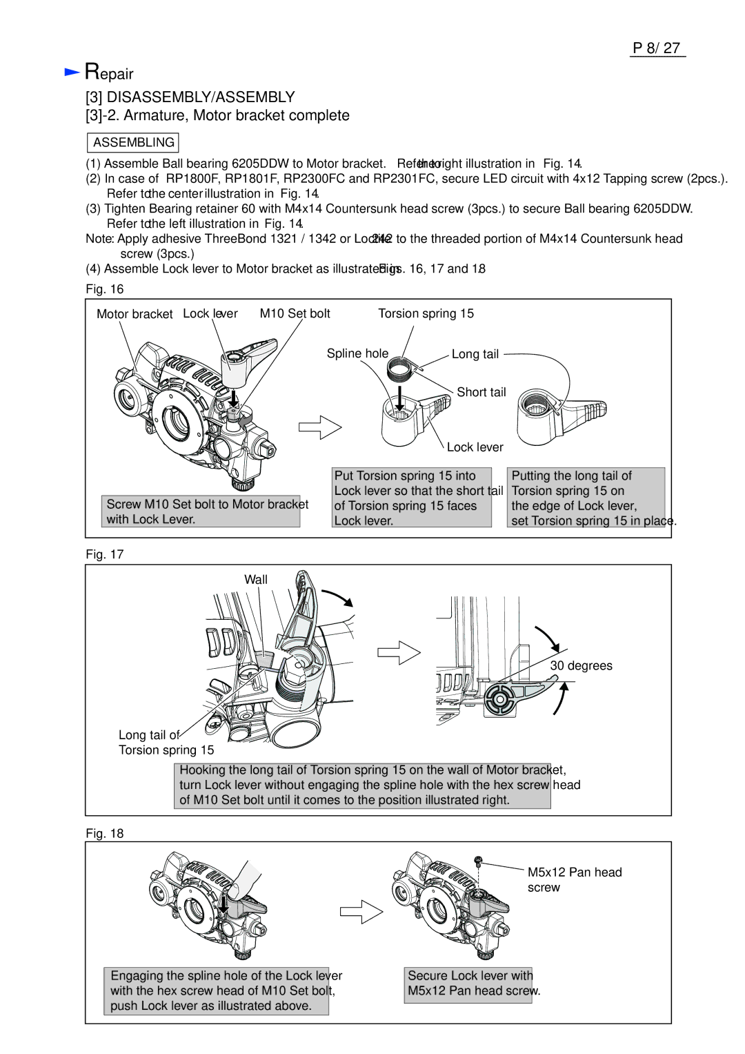 Makita RP2301FC, RP2300FC dimensions Assembling 